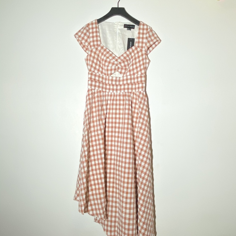 NWT Rust orange checker dress